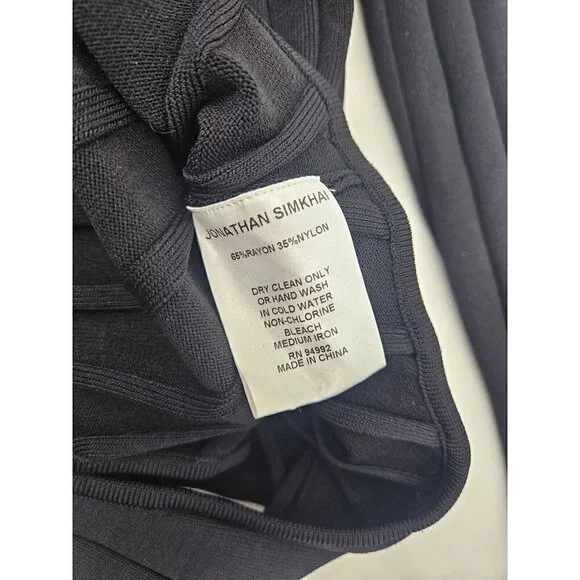 New Jonathan Simkhai Ribbed Bodysuit Women S Black Cold Shoulder Cut Out - Picture 6 of 6